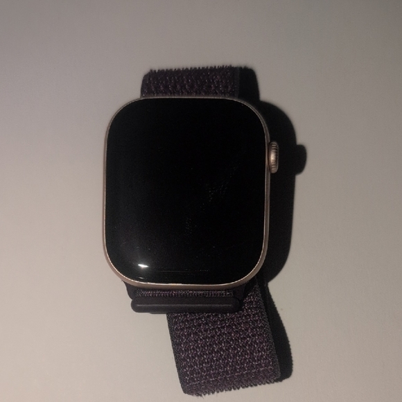 Black Smartwatch with Purple Strap